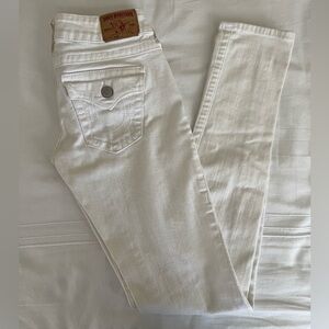 True Religion white skinny jeans